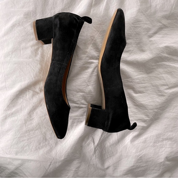 Black Suede Ballet Block Heel - Size 6.5 - J Crew Factory - Picture 2 of 13